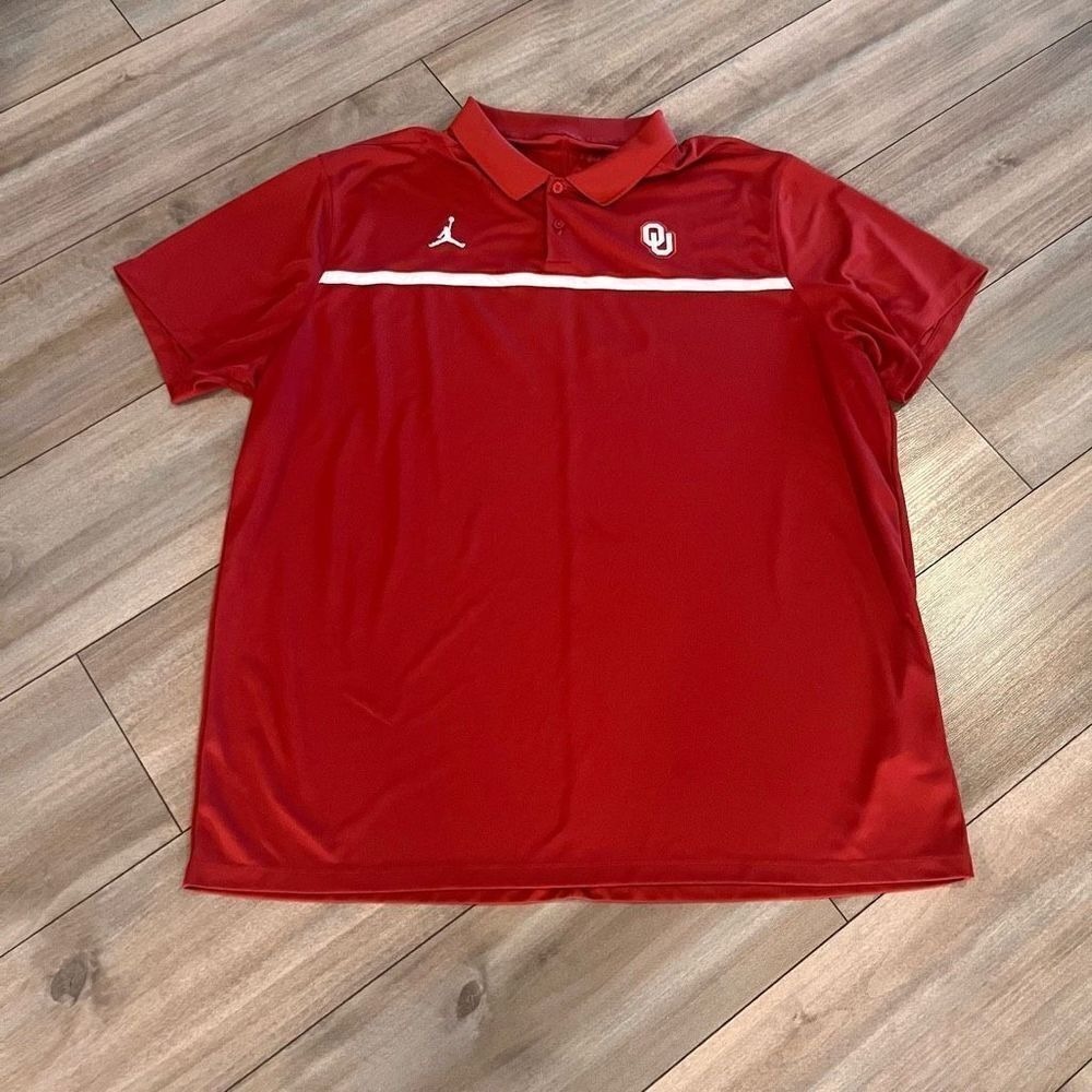 Jordan‎ Nike Oklahoma Red Athletic Polo Men 2XL Bin D-34